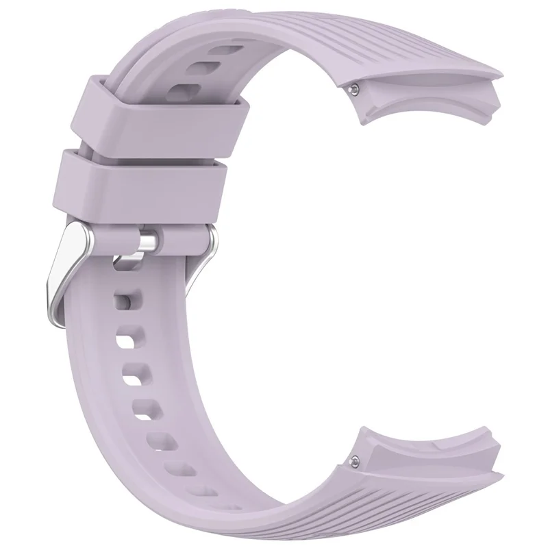 Per Huawei Watch 5 42mm Cinturino in Silicone Rigato Regolabile Colore Tinta Unita Morbido - Viola Chiaro