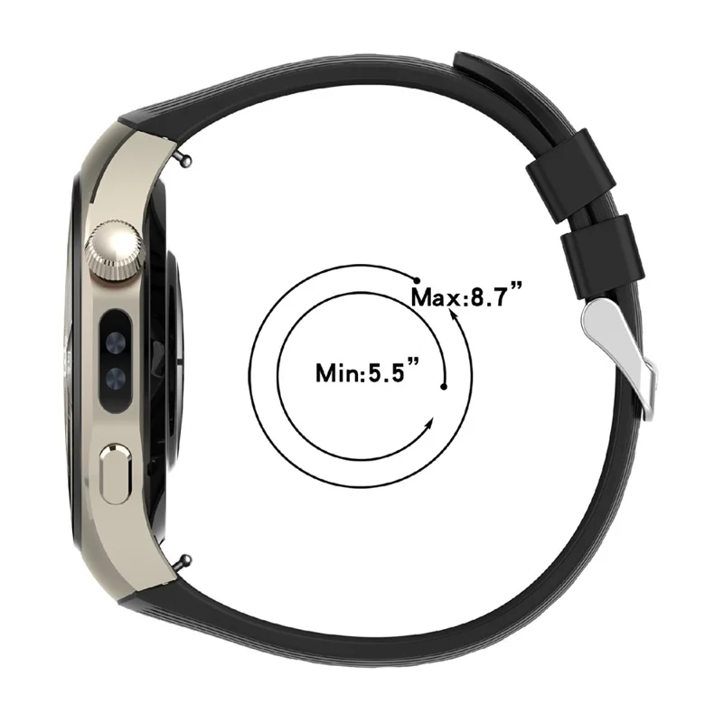Per Huawei Watch 5 42mm Cinturino in Silicone Rigato Regolabile Colore Tinta Unita Morbido - Viola Chiaro
