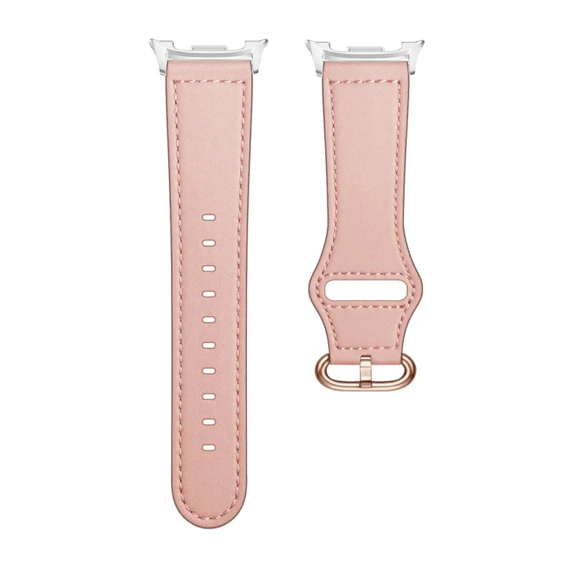 Correa de cuero de vaca auténtico para Samsung Galaxy Watch8 44mm / 40mm con hebilla clásica ajustable - Rosa