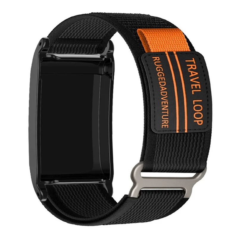 Cinturino in Nylon per WHOOP 5.0 LIFE MG / 5.0 Peak / 5.0 One / 5.0 / 4.0 Banda per Orologio con Chiusura in Velcro e Fibbia Metallica - Nero