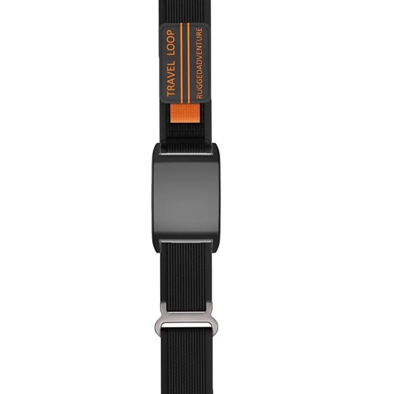 Cinturino in Nylon per WHOOP 5.0 LIFE MG / 5.0 Peak / 5.0 One / 5.0 / 4.0 Banda per Orologio con Chiusura in Velcro e Fibbia Metallica - Nero