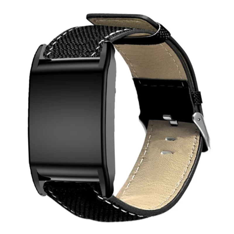 Watch Band for WHOOP 5.0 LIFE MG / 5.0 Peak / 5.0 One / 5.0 / 4.0 Canvas + Leather Replacement Strap - Black