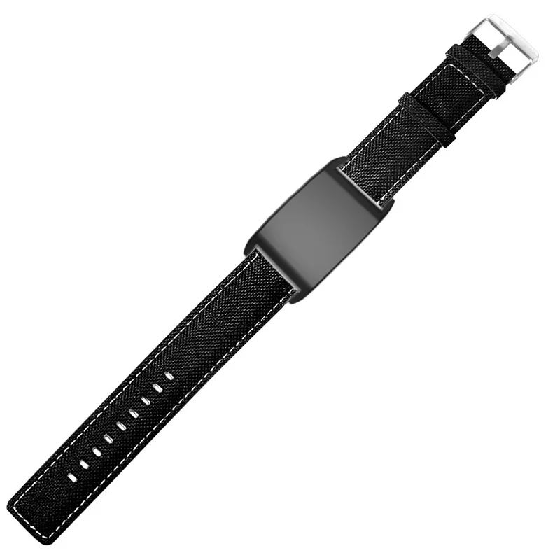 Watch Band for WHOOP 5.0 LIFE MG / 5.0 Peak / 5.0 One / 5.0 / 4.0 Canvas + Leather Replacement Strap - Black