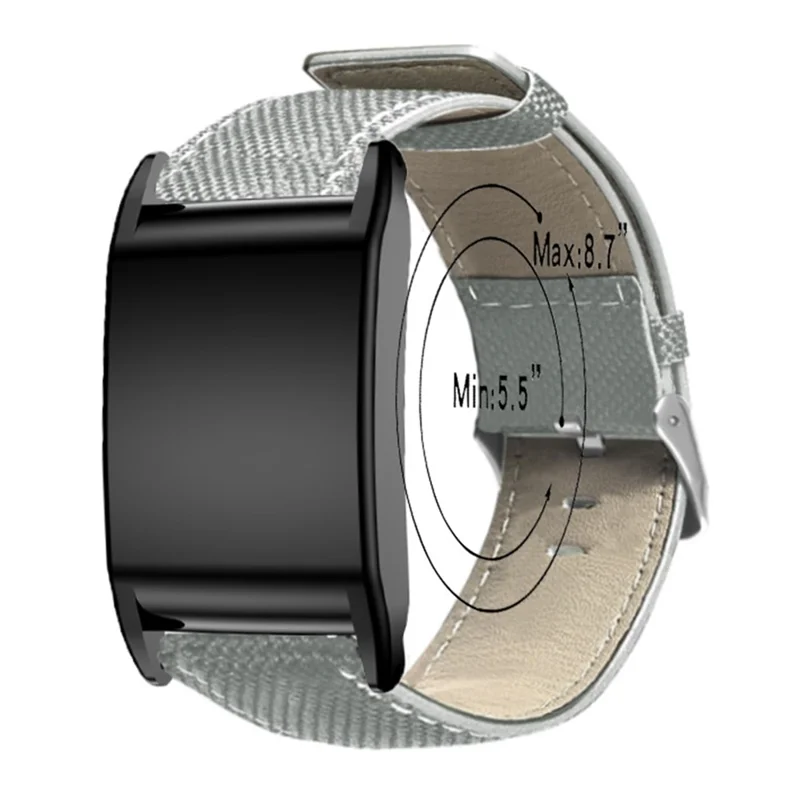 Watch Band for WHOOP 5.0 LIFE MG / 5.0 Peak / 5.0 One / 5.0 / 4.0 Canvas + Leather Replacement Strap - Black