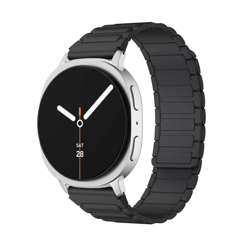 Silicone Strap for Samsung Galaxy Watch8 44mm / 40mm / Watch8 Classic 46mm Magnetic Watch Band - Black