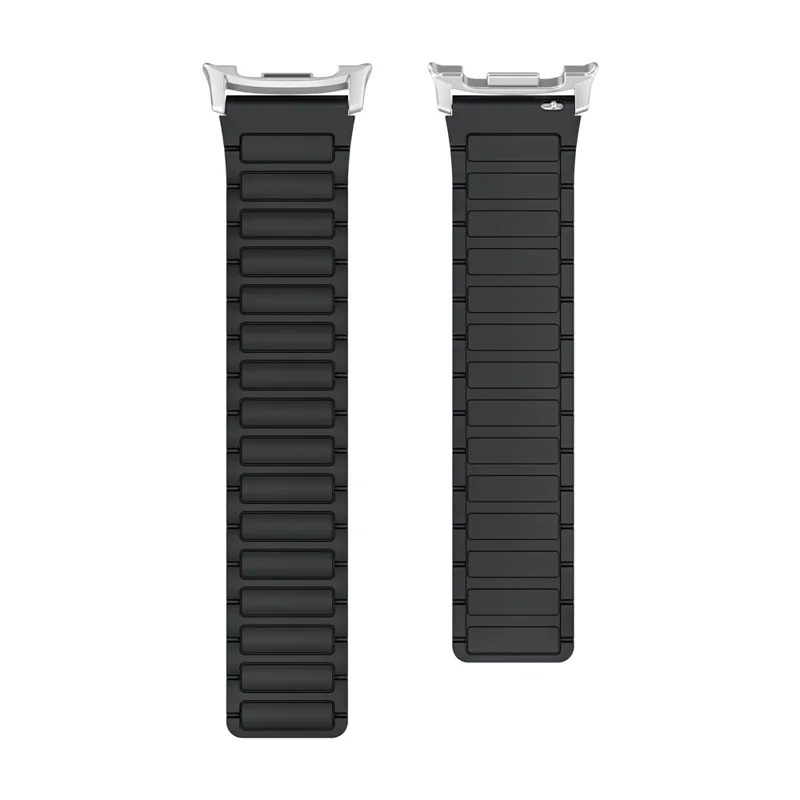 Silicone Strap for Samsung Galaxy Watch8 44mm / 40mm / Watch8 Classic 46mm Magnetic Watch Band - Black
