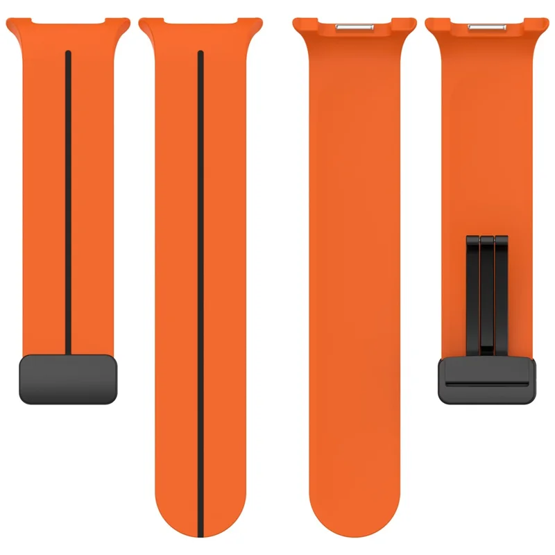 Silicone Watch Band for Samsung Galaxy Watch8 44mm / 40mm / Watch8 Classic 46mm Magnetic Buckle Adjustable Strap - Starlight / Grey