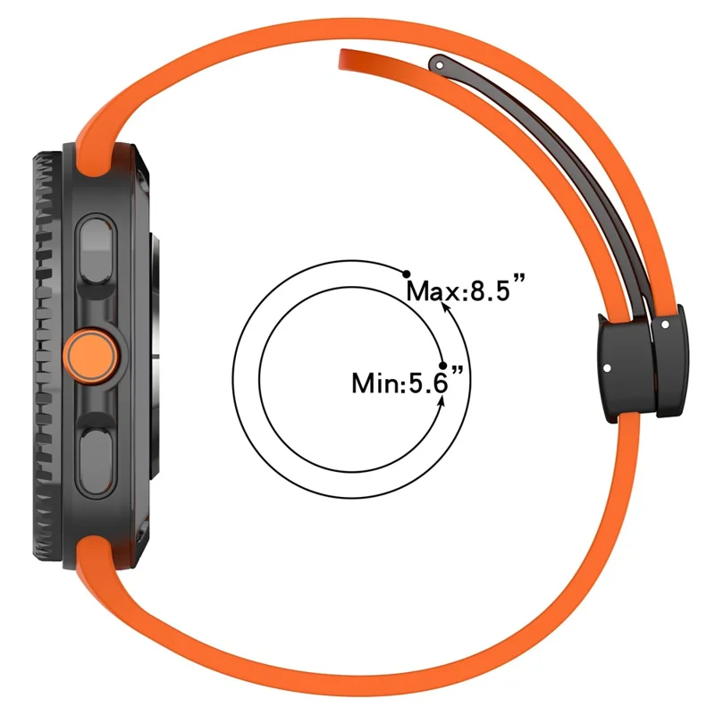 Silicone Watch Band for Samsung Galaxy Watch8 44mm / 40mm / Watch8 Classic 46mm Magnetic Buckle Adjustable Strap - Starlight / Grey