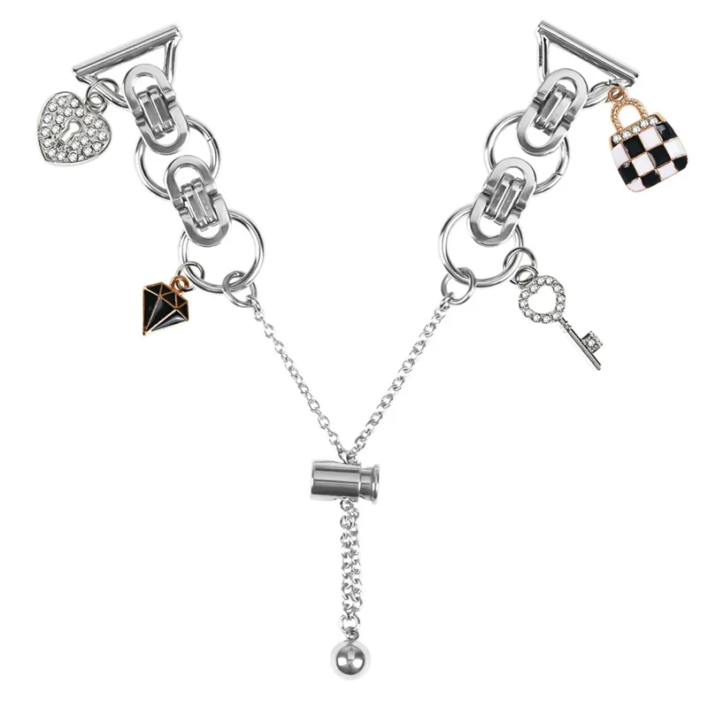 Pour Garmin Move 3 / Vivomove 3 Bracelet de Montre en Argent - Bracelet Réglable en Alliage Métallique de Style Chaîne Unique