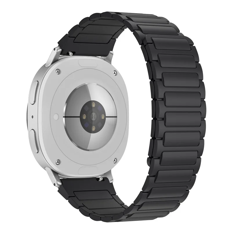 Silikon-Armband für Samsung Galaxy Watch8 Classic 46mm / Watch8 44mm / 40mm Magnetisches Sportband - Schwarz