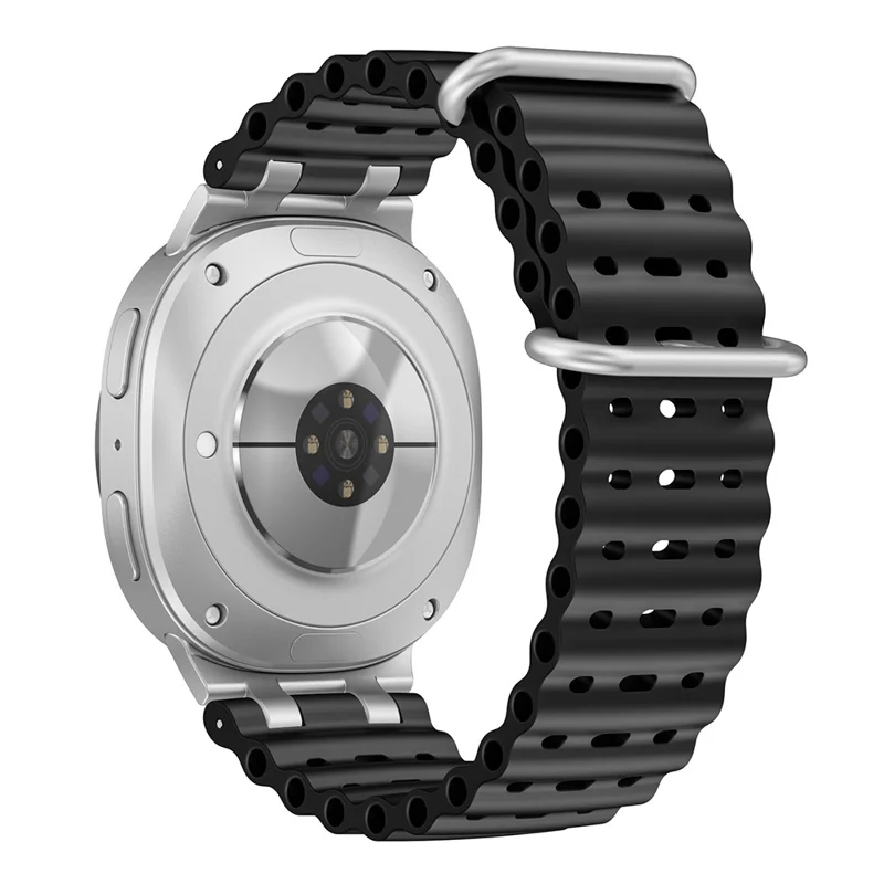 Bracelet de montre respirant en silicone pour Samsung Galaxy Watch8 Classic 46mm / Watch8 44mm / 40mm - Noir