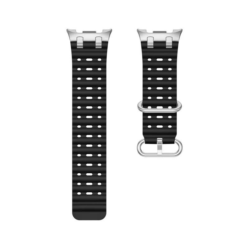 Bracelet de montre respirant en silicone pour Samsung Galaxy Watch8 Classic 46mm / Watch8 44mm / 40mm - Noir