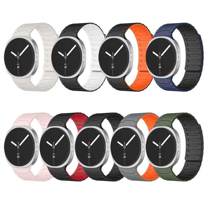Silikon Armband für Samsung Galaxy Watch8 Classic 46mm / Watch8 44mm / 40mm Magnetisches Uhrenband - Rosa