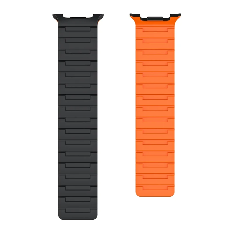 Cinturino in silicone per Samsung Galaxy Watch8 Classic 46mm / Watch8 44mm / 40mm Cinturino magnetico - Nero+Arancione