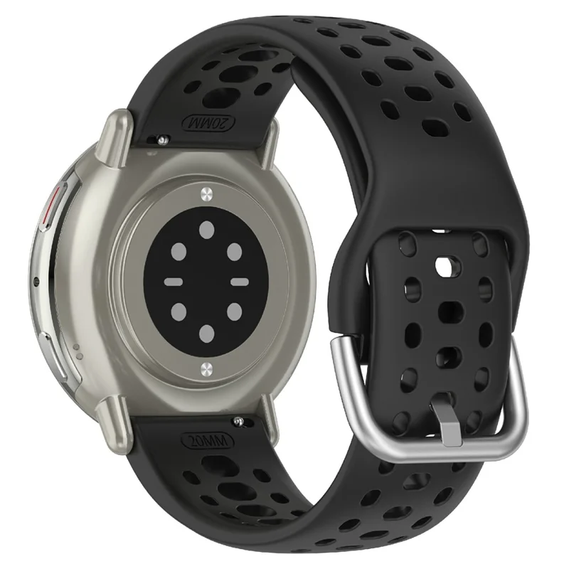 For Huami Amazfit Active 2 Square A2434 Replacement Watch Band 20mm Width Silicone Strap - Black