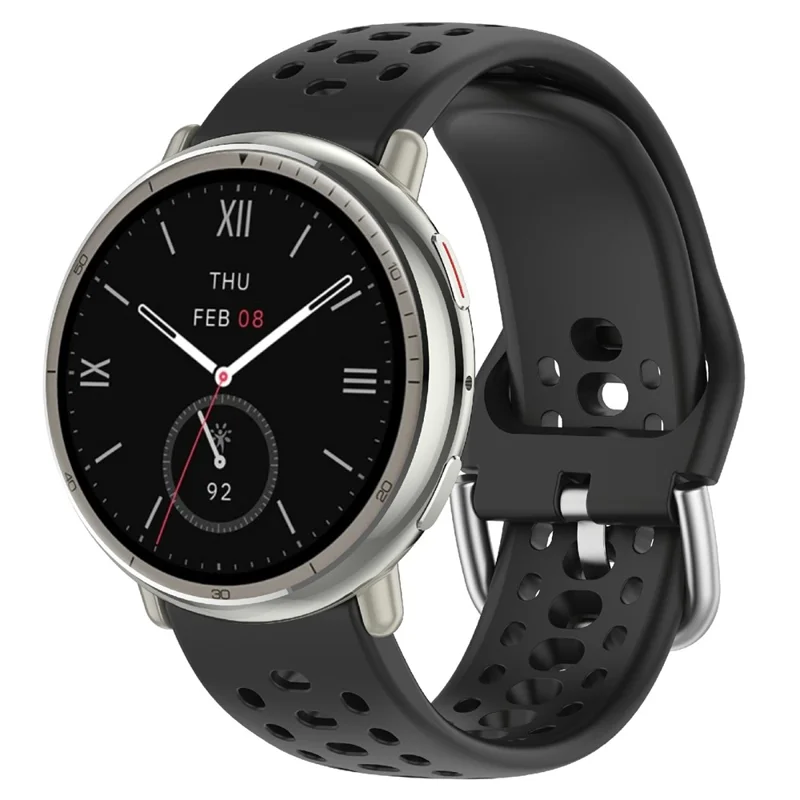 For Huami Amazfit Active 2 Square A2434 Replacement Watch Band 20mm Width Silicone Strap - Black