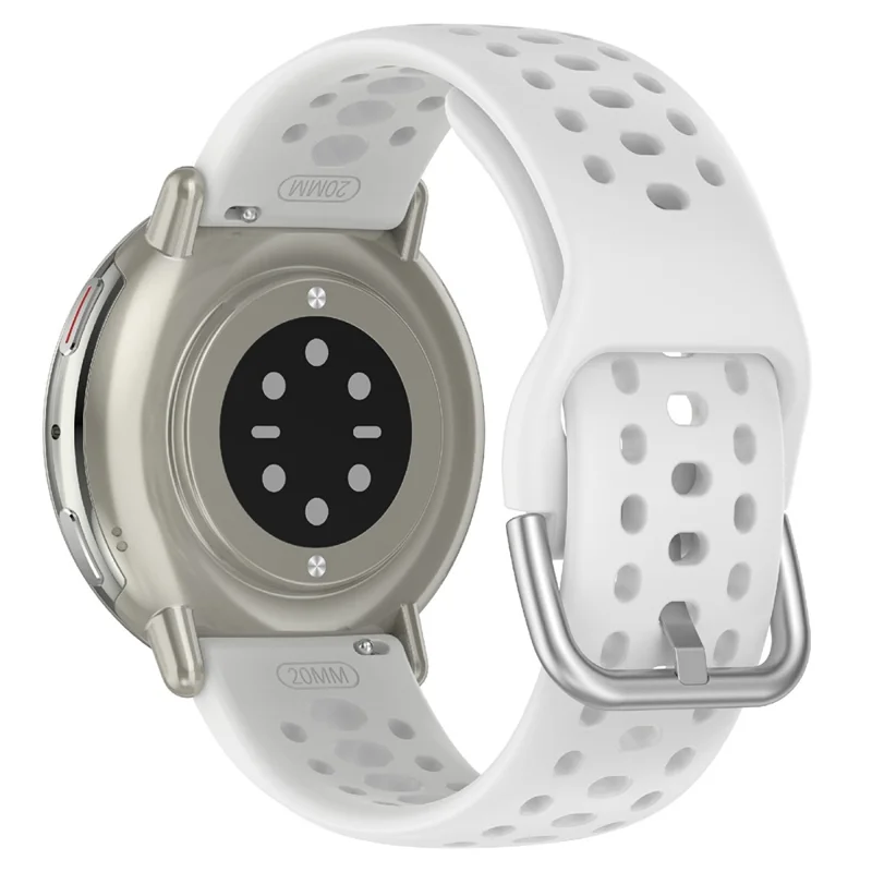 For Huami Amazfit Active 2 Square A2434 Replacement Watch Band 20mm Width Silicone Strap - White