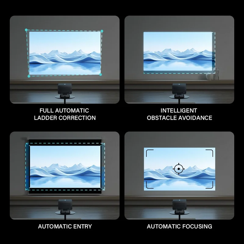 جهاز عرض صغير P50Max بنظام أندرويد 11 ودقة 1080P مع وحدتي تحكم للألعاب، سطوع 800 لومن، واي فاي، نظام سينما منزلية محمول، 2+16 جيجابايت - أسود / قابس أمريكي