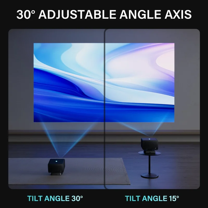 جهاز عرض صغير P50Max بنظام أندرويد 11 ودقة 1080P مع وحدتي تحكم للألعاب، سطوع 800 لومن، واي فاي، نظام سينما منزلية محمول، 2+16 جيجابايت - أسود / قابس أمريكي