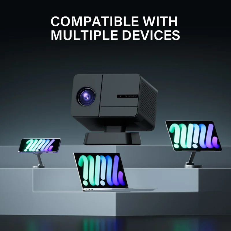 جهاز عرض صغير P50Max بنظام أندرويد 11 ودقة 1080P مع وحدتي تحكم للألعاب، سطوع 800 لومن، واي فاي، نظام سينما منزلية محمول، 2+16 جيجابايت - أسود / قابس أمريكي