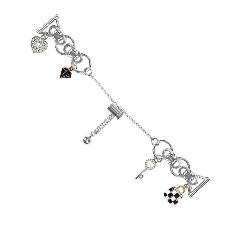 For Garmin Fenix 5S / Fenix 5S Plus Silver Watch Band Adjustable Single Chain Style Metal Alloy Strap