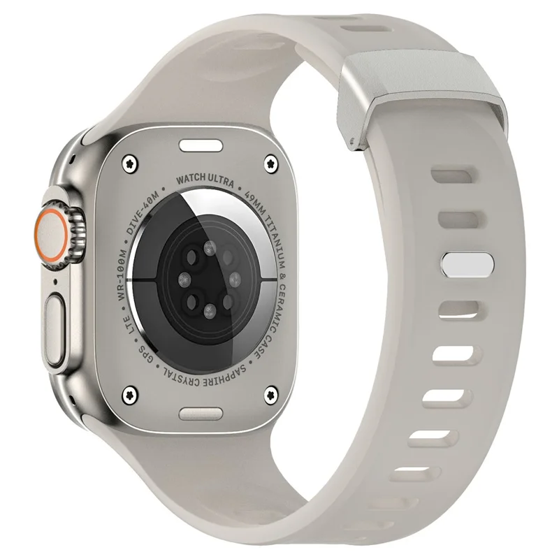 Bracelet de montre pour Apple Watch Série 10 Ultra 9 8 7 SE 6 5 4 3 2 1 46 mm 49 mm 45 mm 44 mm 42 mm Bracelet en silicone - Starlight