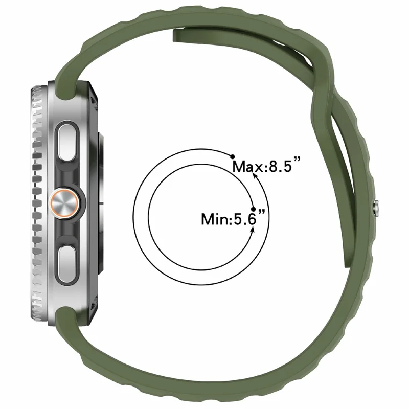 Silicone Watch Band For Samsung Galaxy Watch8 40mm 44mm / Watch8 Classic 46mm , Waterproof Soft Strap with Stainless Steel Buckle - White