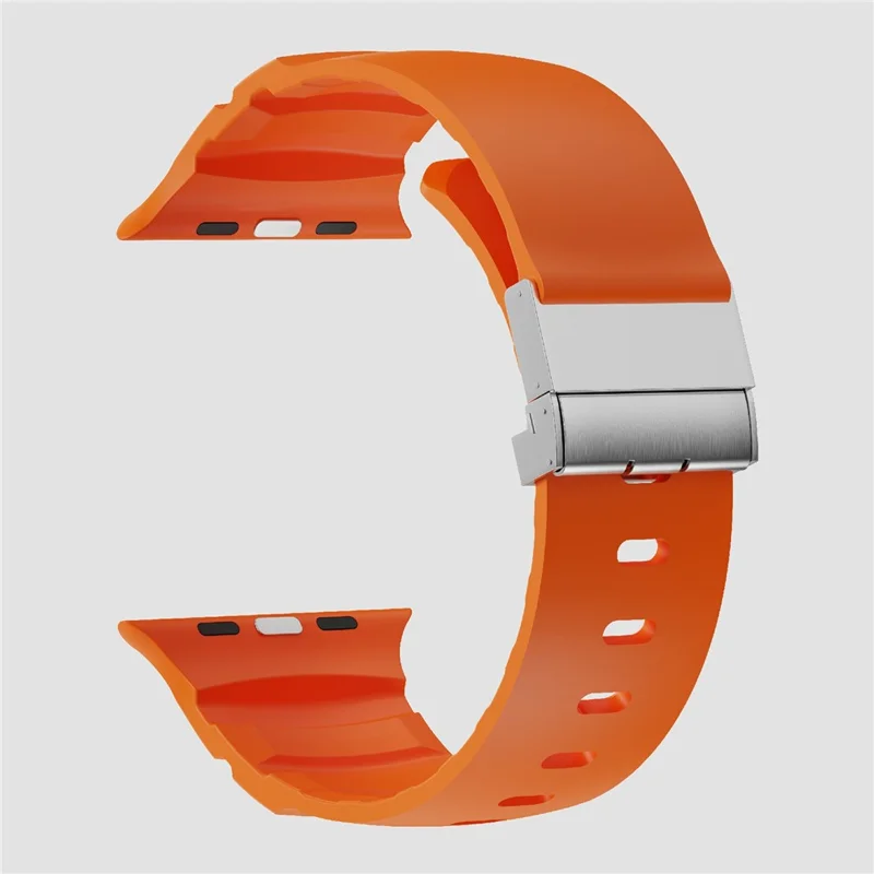 Watch Band For Apple Watch Series 10 Ultra 9 8 7 SE 6 5 4 3 2 1 46mm 49mm 45mm 44mm 42mm Magnetic Silicone Strap - Orange