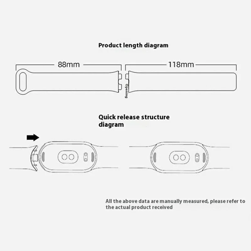 Watch Band For Xiaomi Smart Band 10  /  9  /  8 Stitching Line Wavy Pattern Silicone Wrist Strap - White