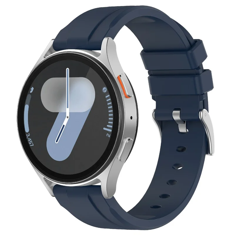 For Huawei Watch GT 5 46mm Watch Band 22mm Steel Buckle Solid Color Silicone Strap - Navy Blue