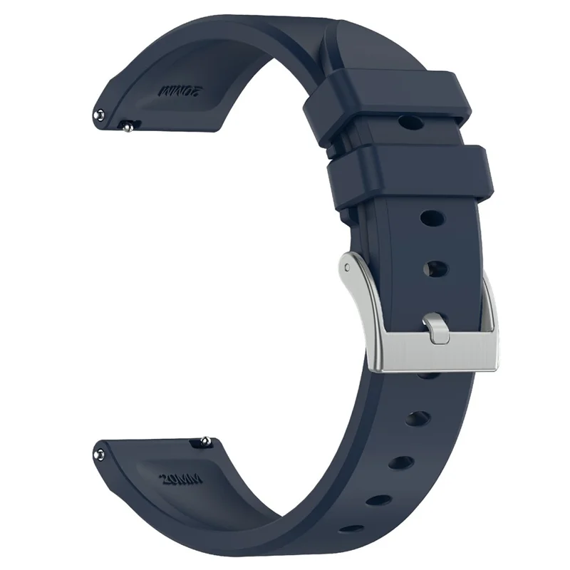 For Huawei Watch GT 5 46mm Watch Band 22mm Steel Buckle Solid Color Silicone Strap - Navy Blue