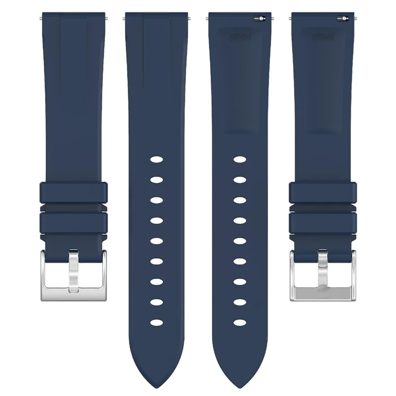For Huawei Watch GT 5 46mm Watch Band 22mm Steel Buckle Solid Color Silicone Strap - Navy Blue