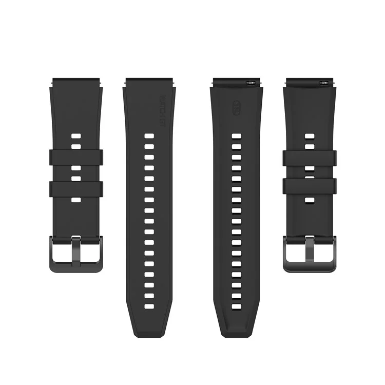 22mm Plain Silicone Watch Band Strap Replacement for Huawei Watch 3/Watch 3 Pro - Black