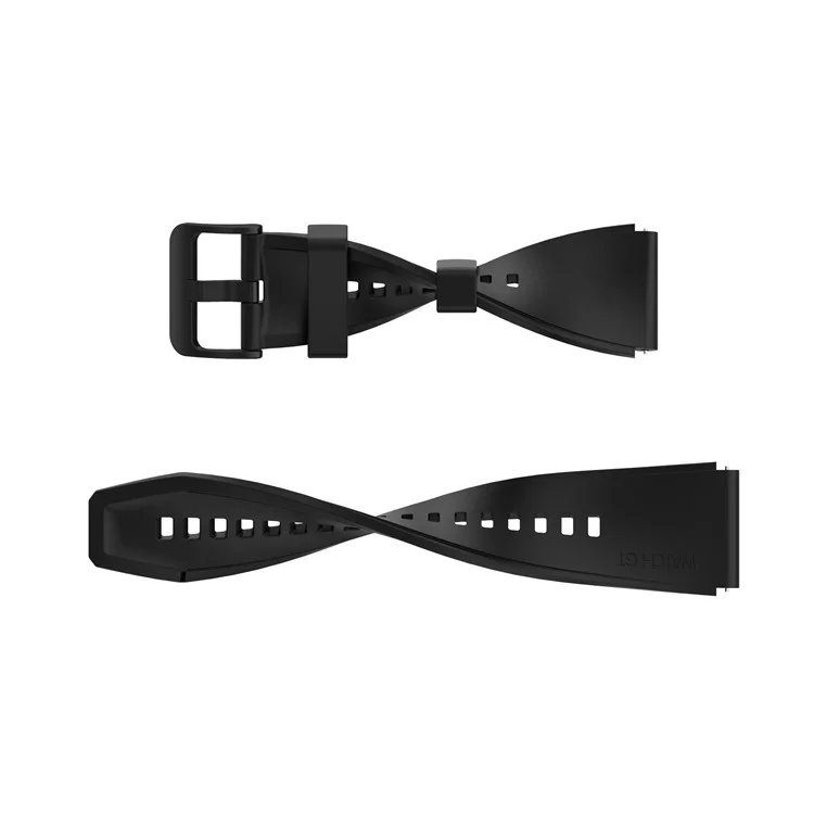 22mm Plain Silicon Watch Band -riemen -austausch Für Huawei Uhr 3/uhr 3 Pro - Schwarz