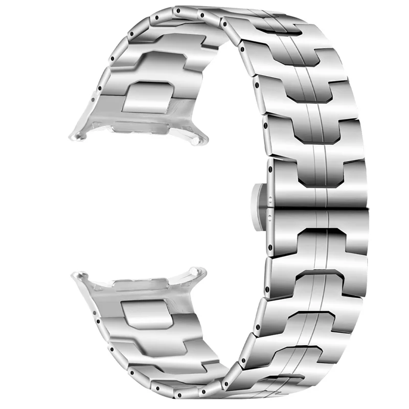 Replacement Strap for Samsung Galaxy Watch Ultra (2025) 47mm Stainless Steel Silver Watch Band with Butterfly Clasp