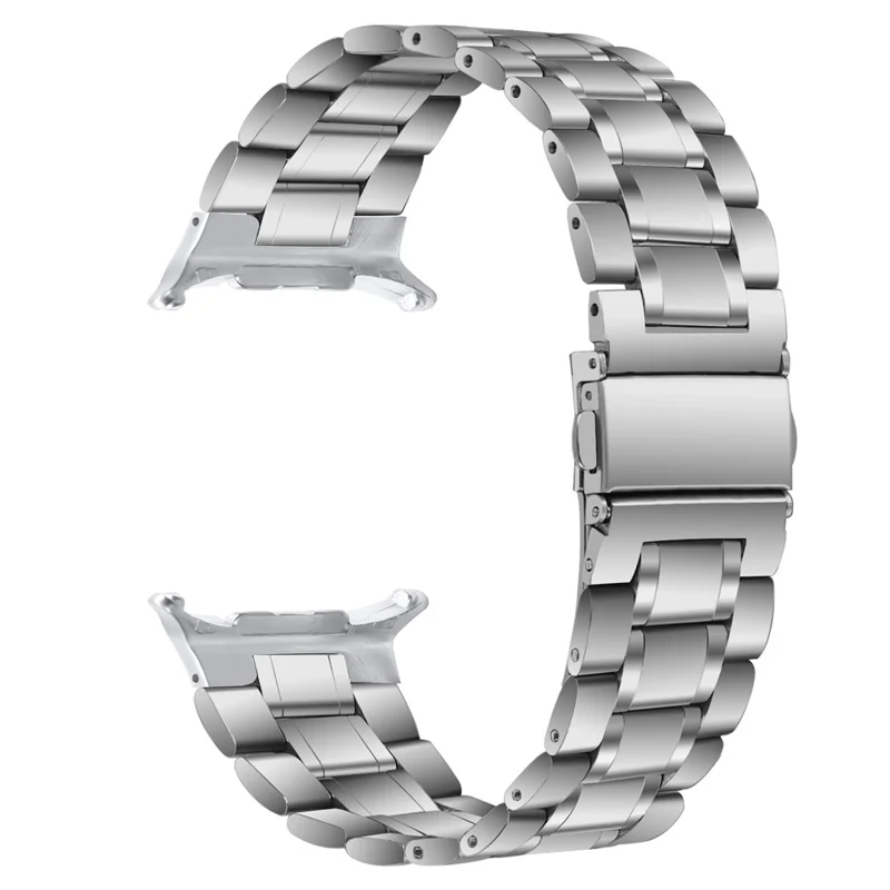 Silver Strap for Samsung Galaxy Watch Ultra (2025) 47mm Stainless Steel Five-Link Integrated Watch Band with Butterfly Clasp