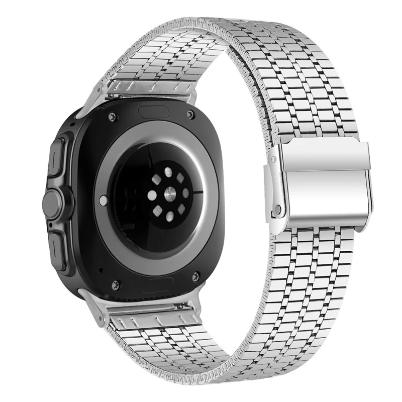 Per Samsung Galaxy Watch Ultra (2025) 47mm Cinturino in acciaio inossidabile argento 7-perline Cinturino per orologio