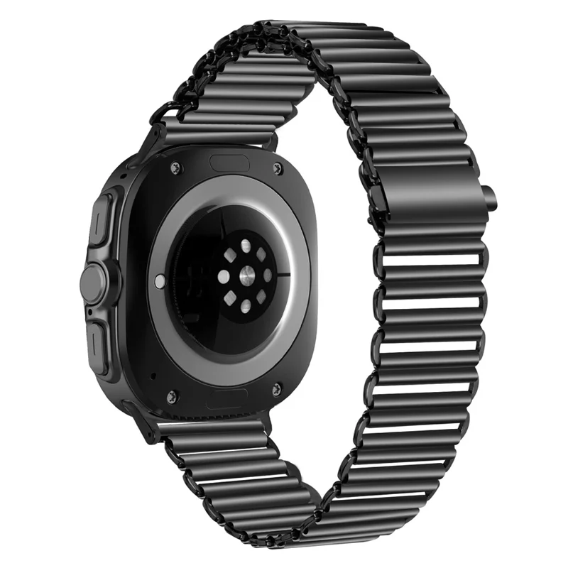 Pour Samsung Galaxy Watch Ultra (2025) 47mm Bracelet à Boucle Électroplaqué Couleur Métal Bande de Montre Bouclerie à Lance - Noir