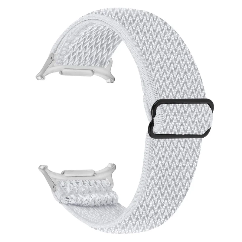 Cinturino in Nylon con Connettore Argento per Samsung Galaxy Watch Ultra (2025) 47mm Fascia Elastica per Orologio - Bianco