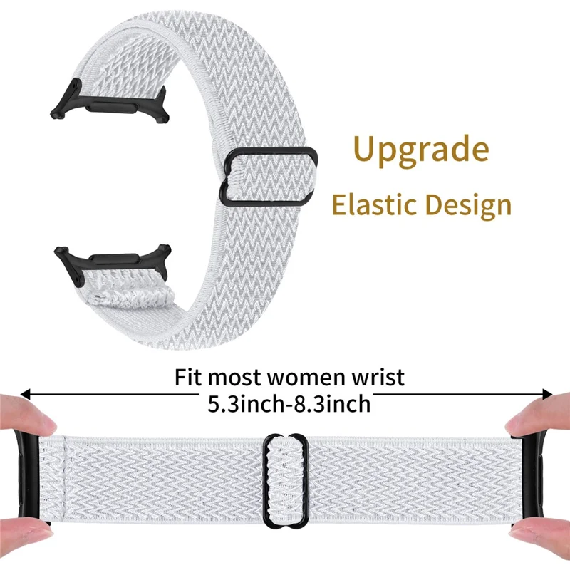 Fascia Elastica con Connettore Nero per Samsung Galaxy Watch Ultra (2025) 47mm Cinturino Regolabile - Bianco