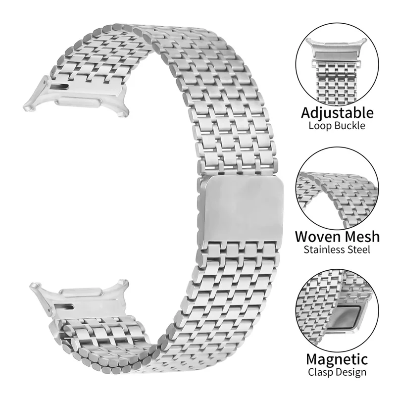 Cinturino per Orologio Argento per Samsung Galaxy Watch Ultra (2025) 47mm con Chiusura Magnetica in Metallo