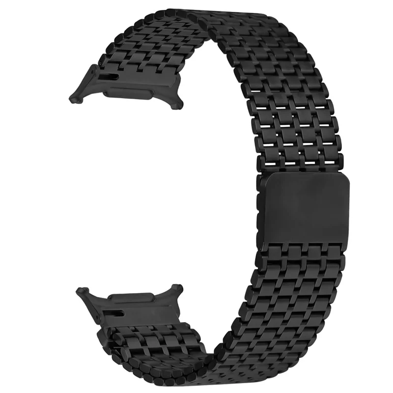 Farbiges Uhrenarmband für Samsung Galaxy Watch Ultra (2025) 47mm Edelstahl Magnetisches Neun-Perlen-Armband - Schwarz