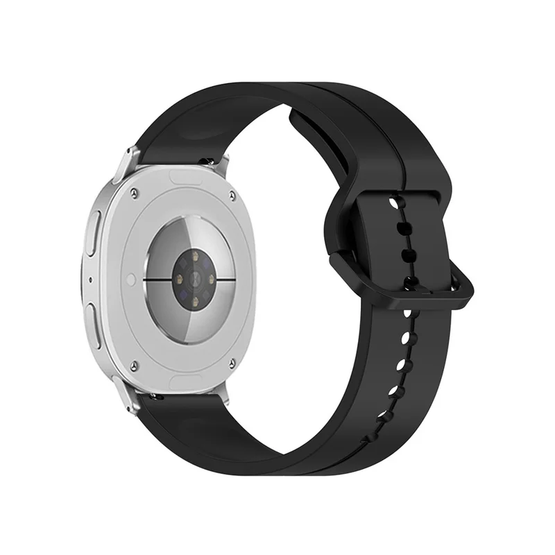 KALEBOL Watch Band For Samsung Galaxy Watch8 Classic 46mm  /  Watch8 44mm  /  40mm Groove Design Silicone Strap - Black