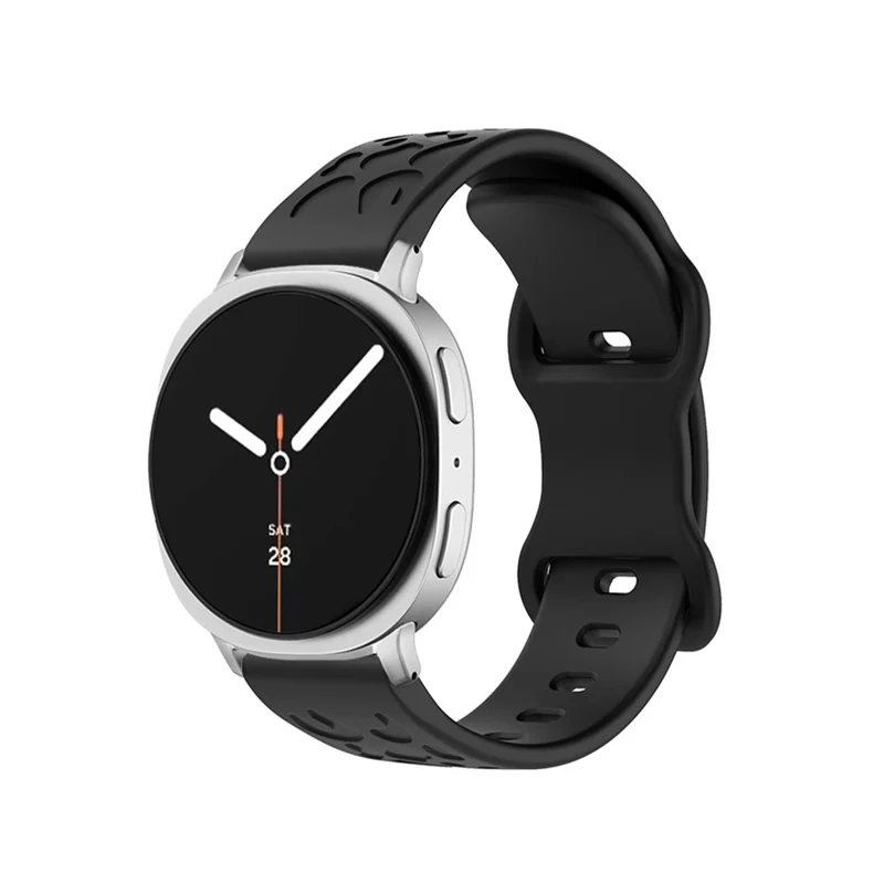 KALEBOL Silicone Strap For Samsung Galaxy Watch8 Classic 46mm  /  Watch8 44mm  /  40mm Leopard Texture Watch Band - Black