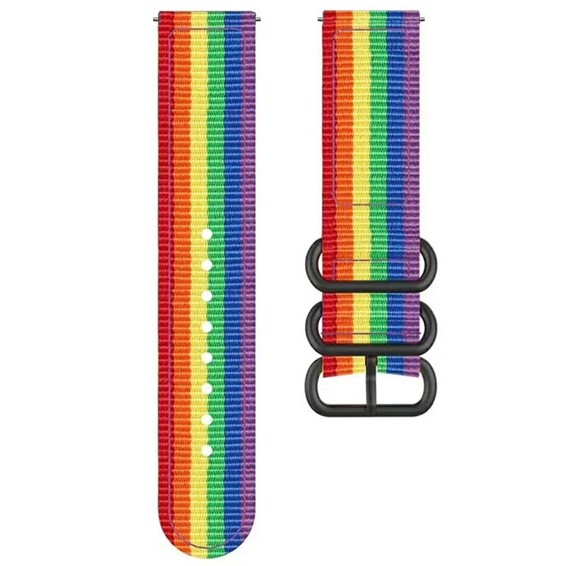 Pour Garmin Venu X1 Bracelet de Montre en Nylon Réglable - Couleur Arc-en-Ciel