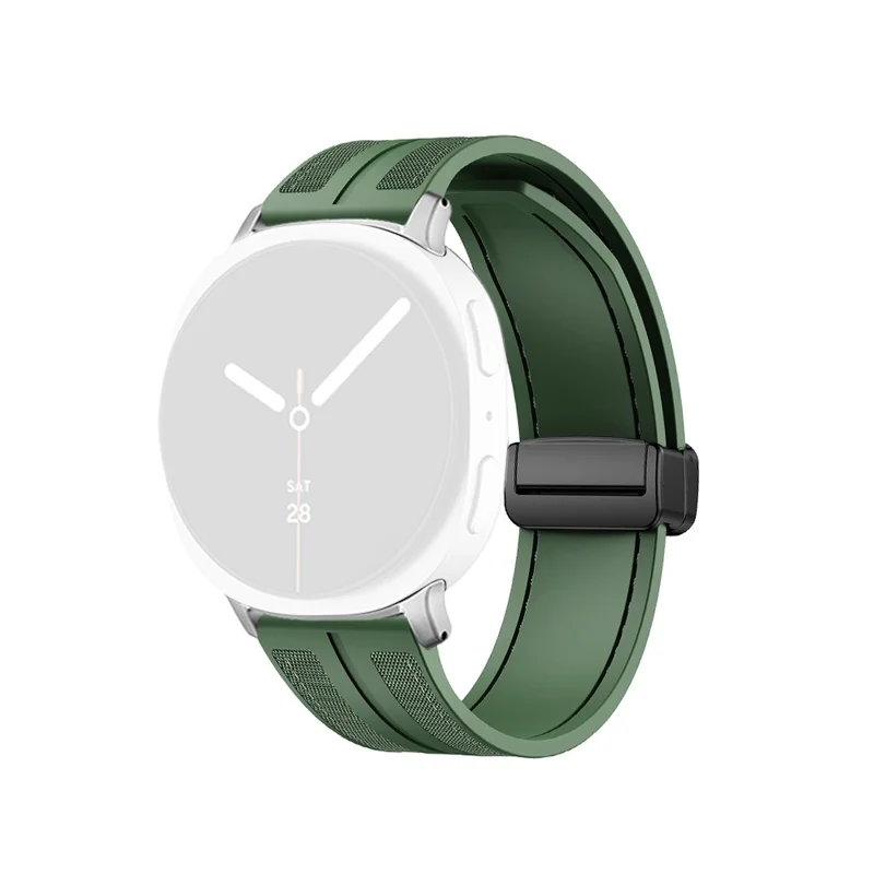 Pulseira de Relógio KALEBOL Para Samsung Galaxy Watch8 Classic 46mm / Watch8 44mm / 40mm Fecho Magnético Dobrável Pulseira de Nylon e Silicone - Verde