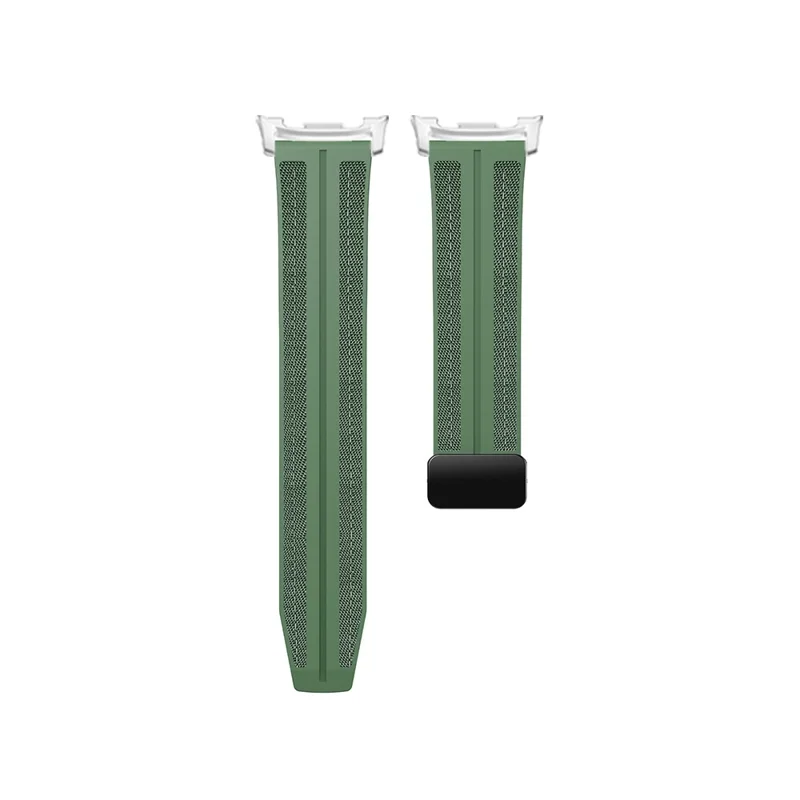 Pulseira de Relógio KALEBOL Para Samsung Galaxy Watch8 Classic 46mm / Watch8 44mm / 40mm Fecho Magnético Dobrável Pulseira de Nylon e Silicone - Verde