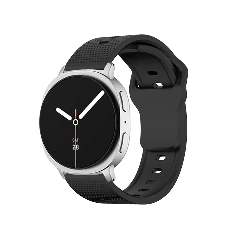 KALEBOL Bracelet en silicone à pois avec boucle à ardillon pour Samsung Galaxy Watch8 Classic 46mm / Watch8 44mm / 40mm - Noir