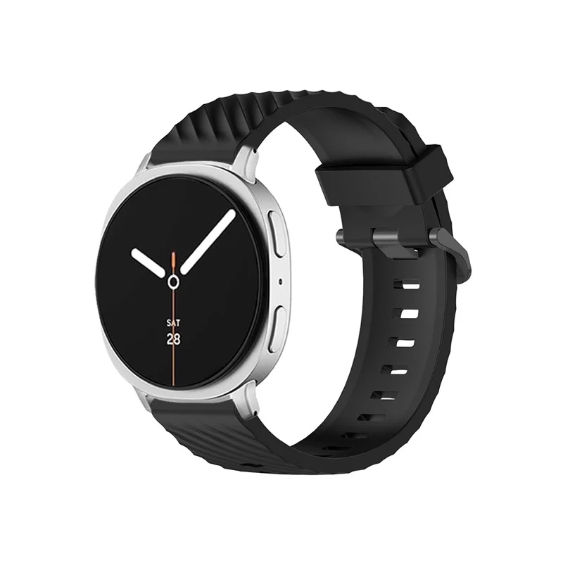 KALEBOL Bracelet en silicone pour Samsung Galaxy Watch8 Classic 46mm / Watch8 44mm / 40mm - Motif Pneu, Noir
