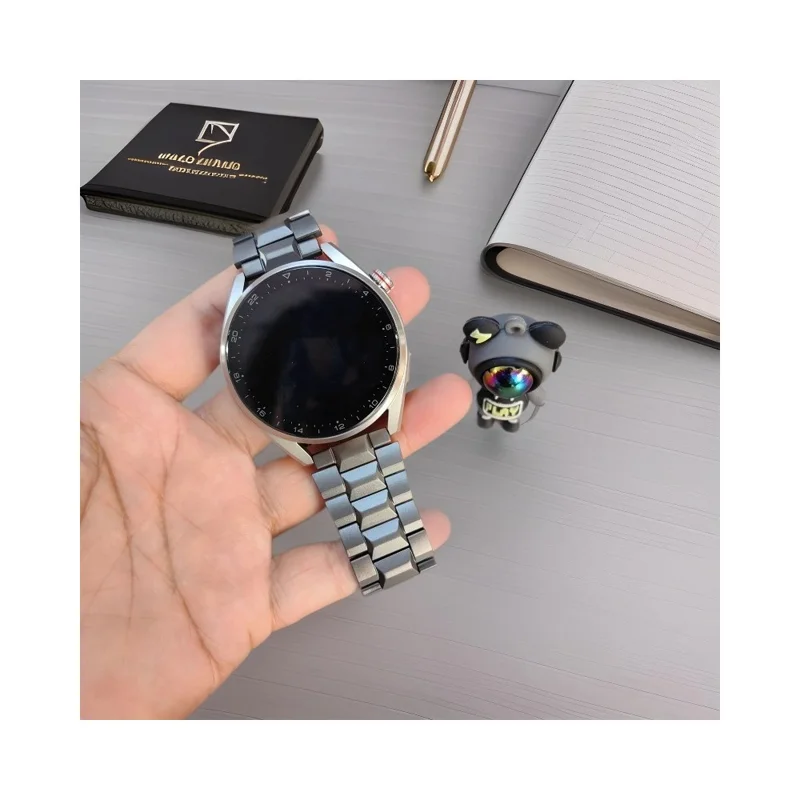 22mm Watch Band For Huawei Watch GT 5 Pro 46mm  /  GT 5 46mm  /  GT 4 46mm  /  GT 3 46mm T-Shape Turtle Back Buckle Titanium Alloy Strap - Grey